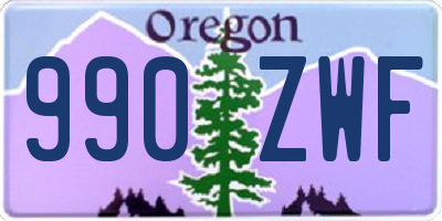 OR license plate 990ZWF