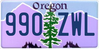 OR license plate 990ZWL