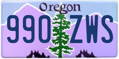 OR license plate 990ZWS