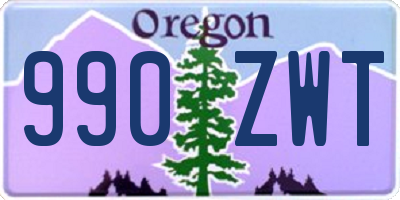 OR license plate 990ZWT