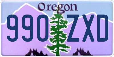 OR license plate 990ZXD