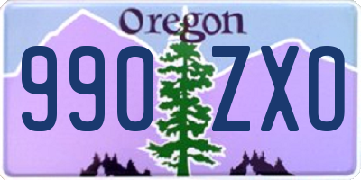 OR license plate 990ZXO