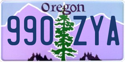 OR license plate 990ZYA