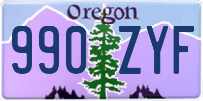 OR license plate 990ZYF