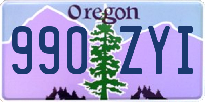 OR license plate 990ZYI