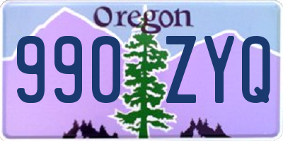 OR license plate 990ZYQ