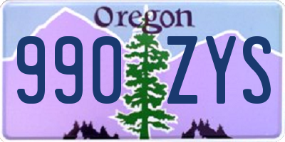 OR license plate 990ZYS