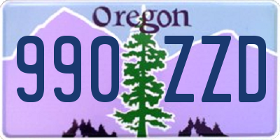 OR license plate 990ZZD