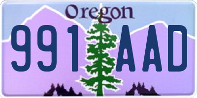 OR license plate 991AAD