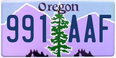 OR license plate 991AAF