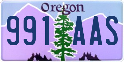 OR license plate 991AAS