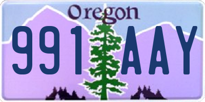 OR license plate 991AAY