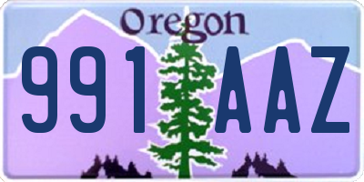 OR license plate 991AAZ