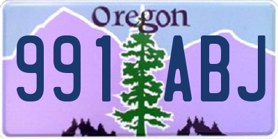 OR license plate 991ABJ
