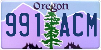 OR license plate 991ACM