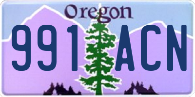 OR license plate 991ACN