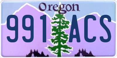 OR license plate 991ACS