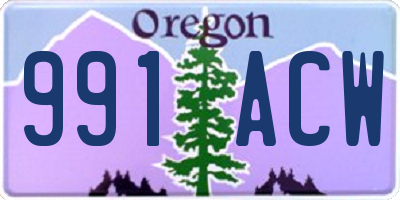 OR license plate 991ACW