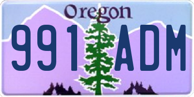 OR license plate 991ADM