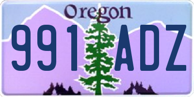 OR license plate 991ADZ