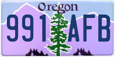 OR license plate 991AFB