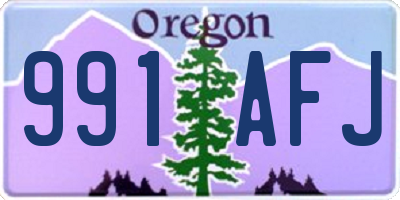 OR license plate 991AFJ