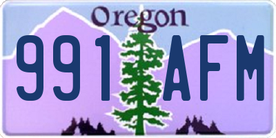 OR license plate 991AFM