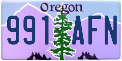 OR license plate 991AFN