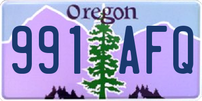 OR license plate 991AFQ