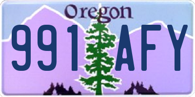 OR license plate 991AFY