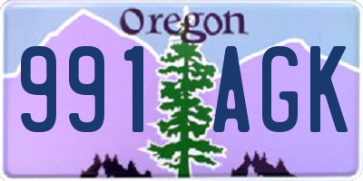 OR license plate 991AGK