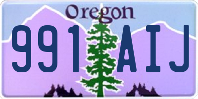 OR license plate 991AIJ