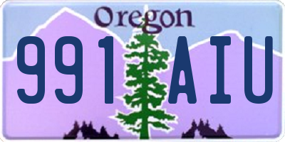 OR license plate 991AIU