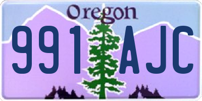 OR license plate 991AJC