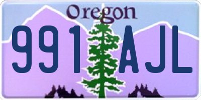 OR license plate 991AJL