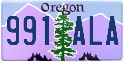 OR license plate 991ALA