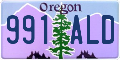 OR license plate 991ALD