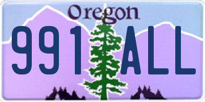 OR license plate 991ALL