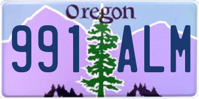 OR license plate 991ALM