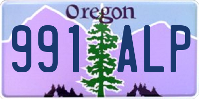 OR license plate 991ALP