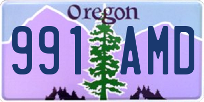 OR license plate 991AMD