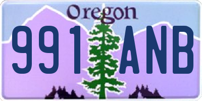 OR license plate 991ANB