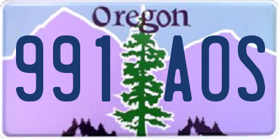 OR license plate 991AOS