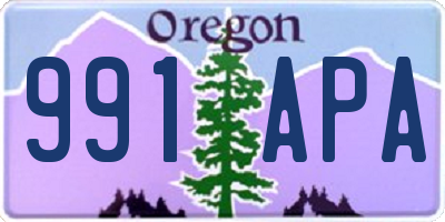 OR license plate 991APA