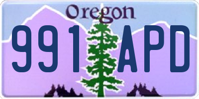 OR license plate 991APD