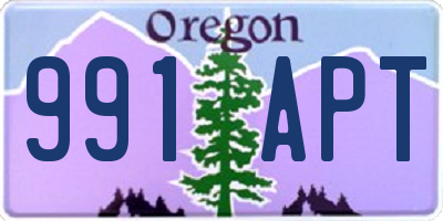 OR license plate 991APT