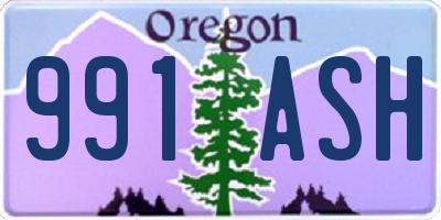 OR license plate 991ASH