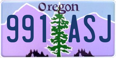 OR license plate 991ASJ