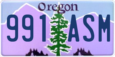 OR license plate 991ASM