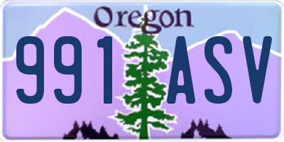 OR license plate 991ASV